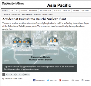 NY Times coverage of the nuclear disaster
